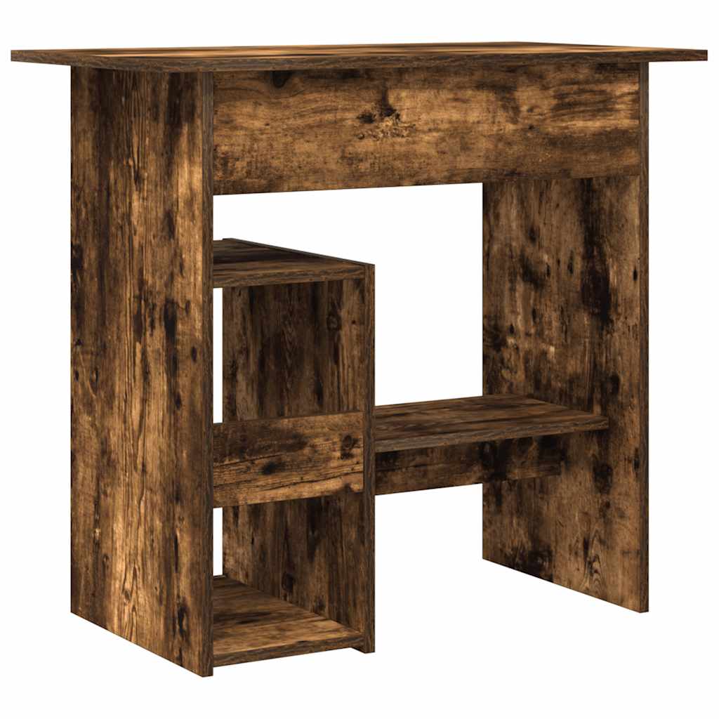 skrivebord 80x45x74 cm konstrueret træ røget egetræsfinish
