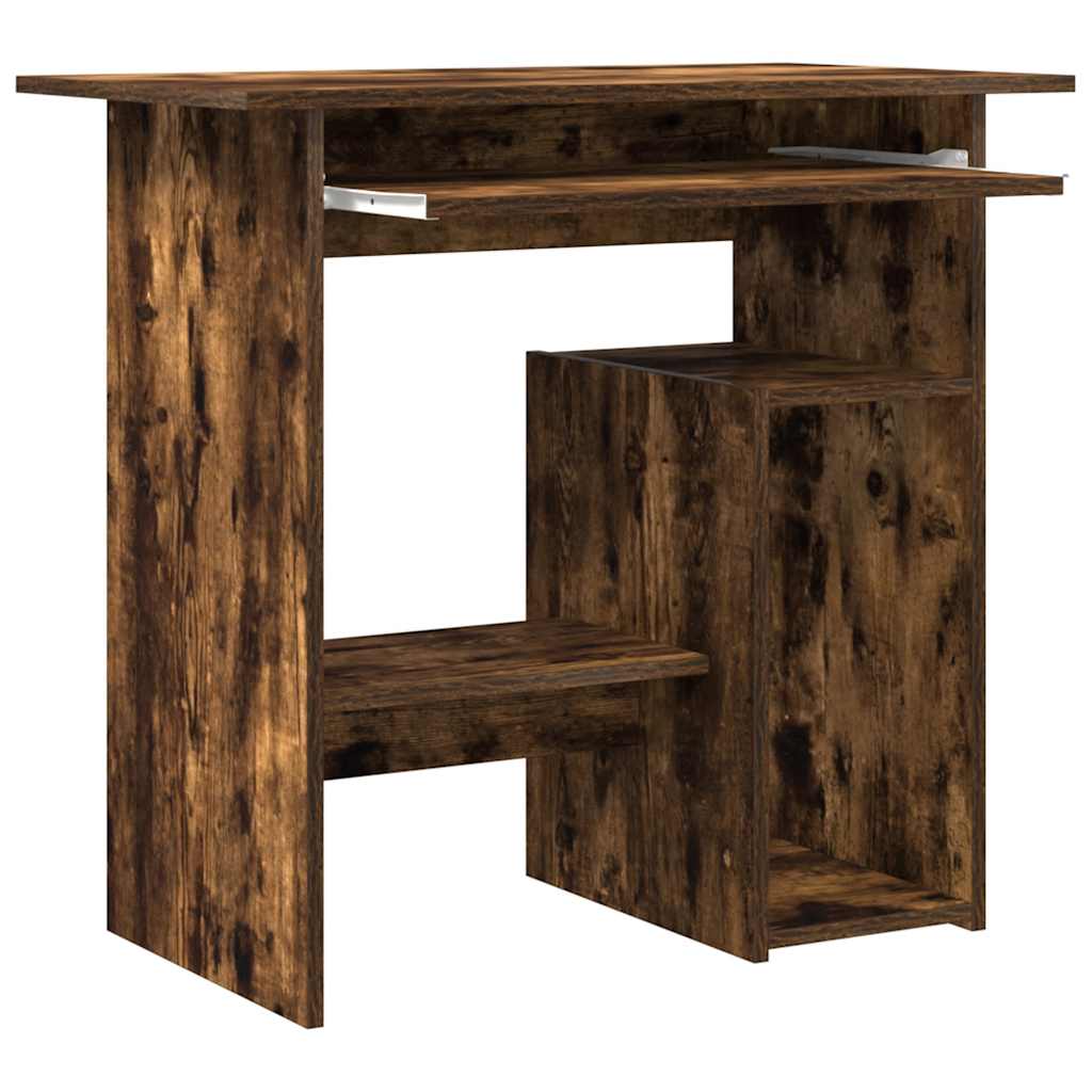 skrivebord 80x45x74 cm konstrueret træ røget egetræsfinish