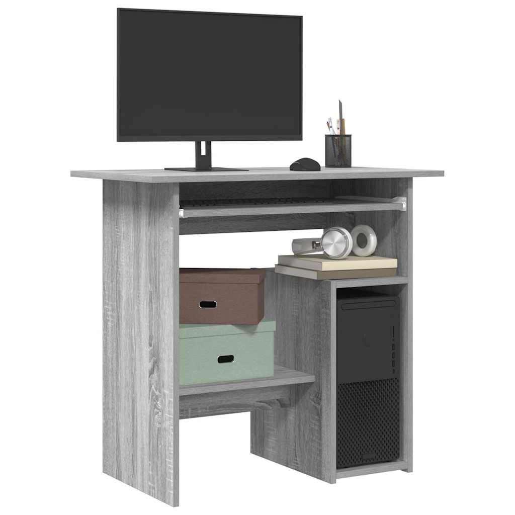 skrivebord 80x45x74 cm konstrueret træ grå sonoma-eg