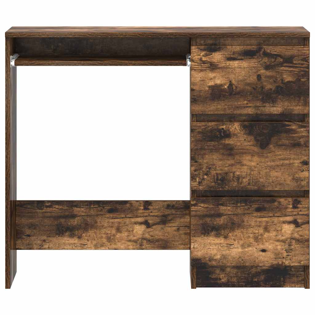 skrivebord 90x45x76 cm konstrueret træ røget egetræsfarve