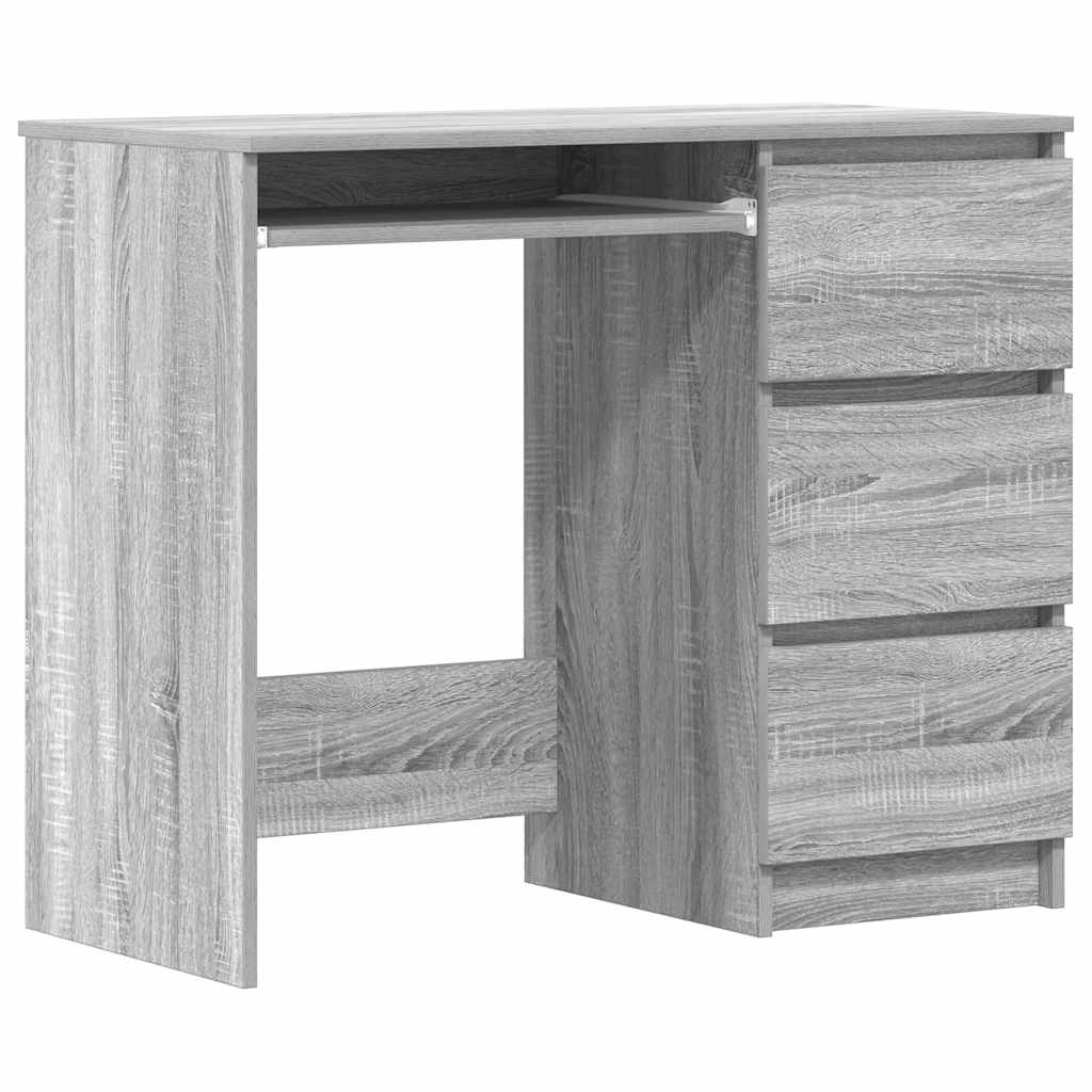 skrivebord 90x45x76 cm konstrueret træ grå sonoma-eg