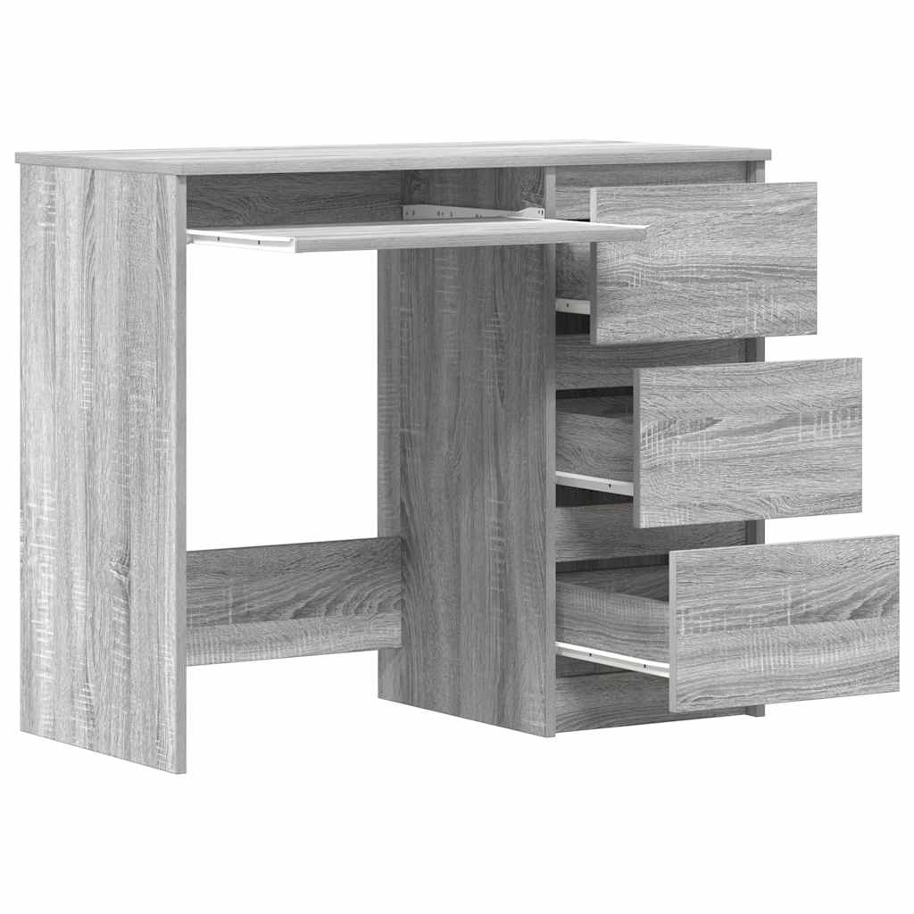 skrivebord 90x45x76 cm konstrueret træ grå sonoma-eg