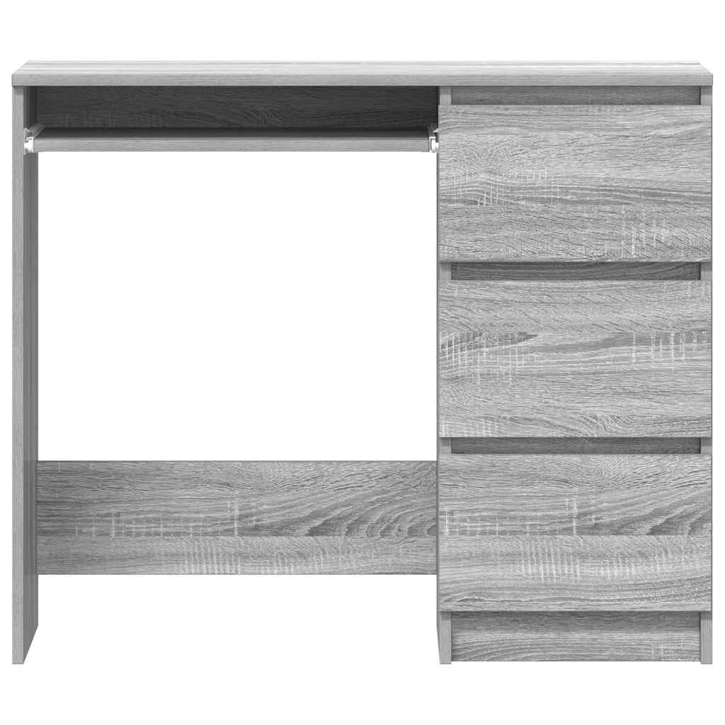 skrivebord 90x45x76 cm konstrueret træ grå sonoma-eg