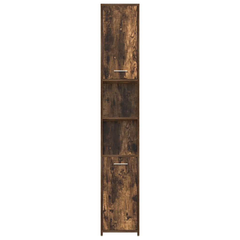 badeværelsesskab 30x30x183,5 cm konstrueret træ røget egetræ