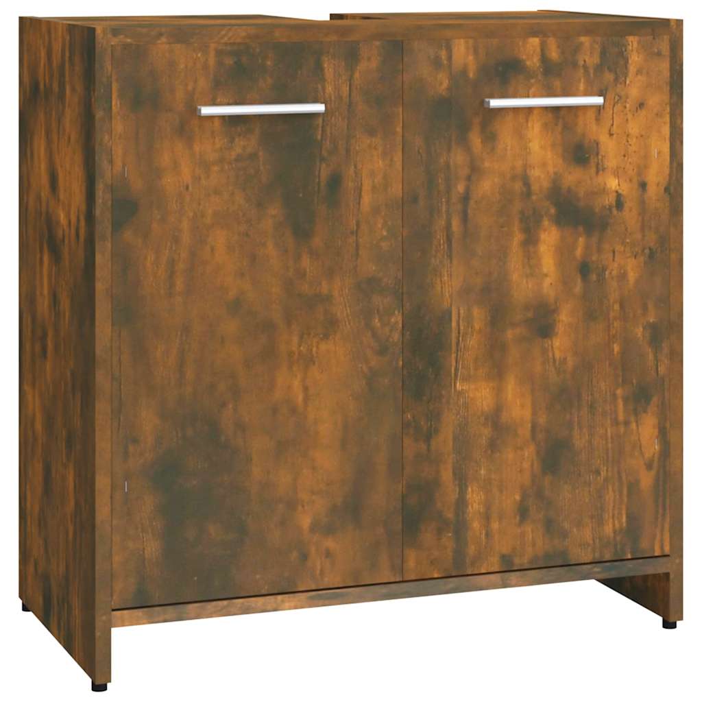badeværelsesskab 60x33x60 cm konstrueret træ røget egetræ
