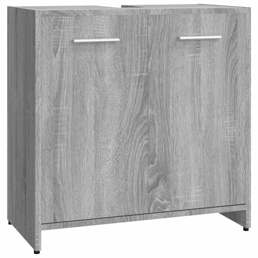 badeværelsesskab 60x33x60 cm konstrueret træ grå sonoma-eg