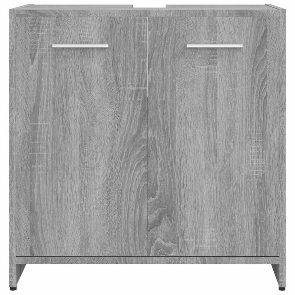 badeværelsesskab 60x33x60 cm konstrueret træ grå sonoma-eg