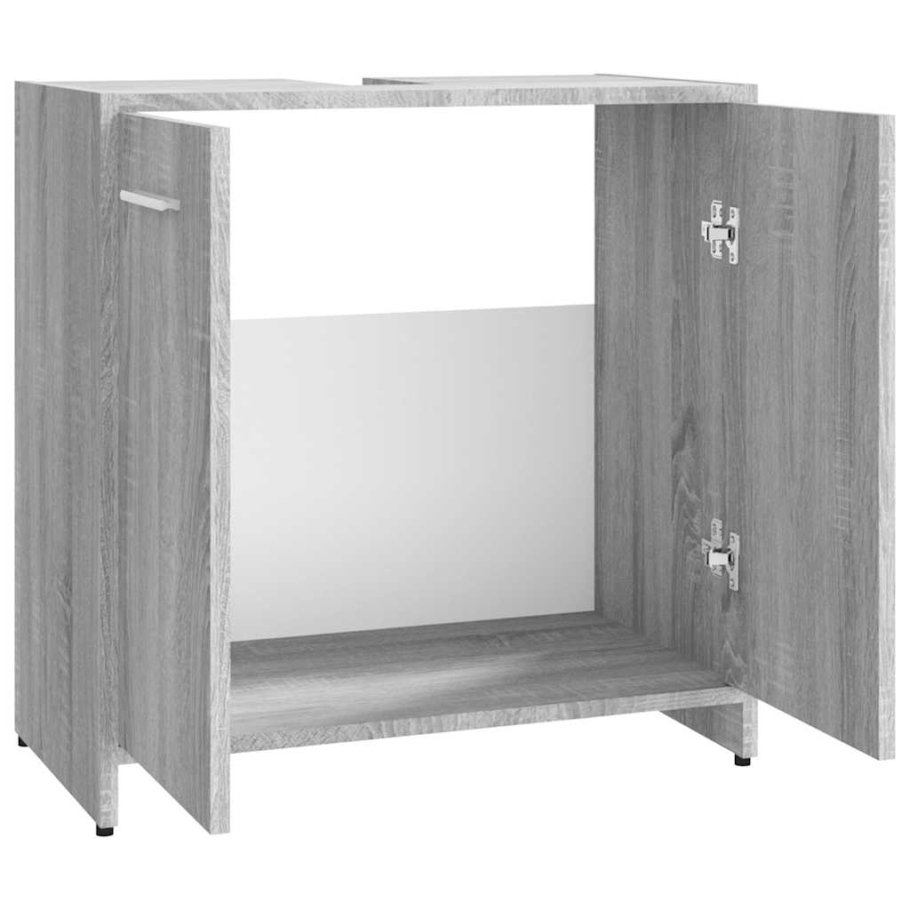 badeværelsesskab 60x33x60 cm konstrueret træ grå sonoma-eg
