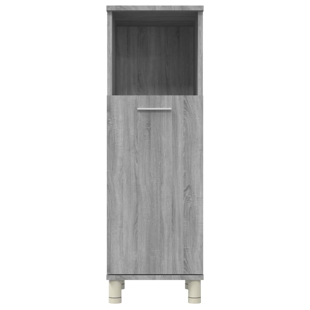 badeværelsesskab 30x30x95 cm konstrueret træ grå sonoma-eg