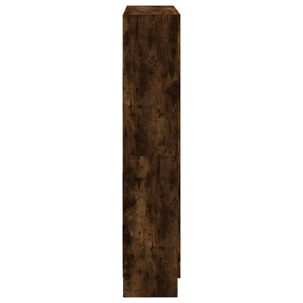 bogreol 82,5x30,5x150 cm konstrueret træ røget egetræ