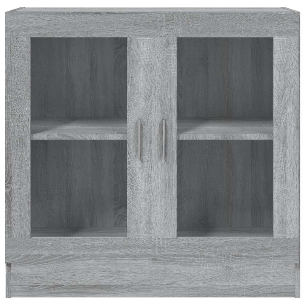 vitrineskab 82,5x30,5x80 cm konstrueret træ grå sonoma-eg