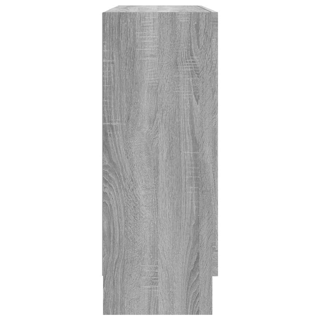 vitrineskab 82,5x30,5x80 cm konstrueret træ grå sonoma-eg