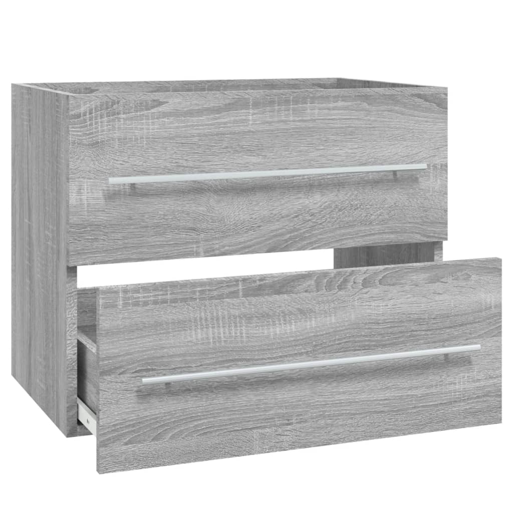 badeværelsesskab 60x38,5x48 cm konstrueret træ grå sonoma-eg