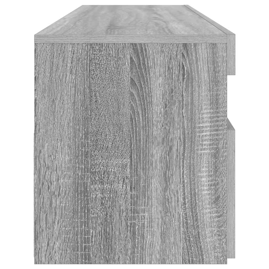 tv-bord med LED-lys 90x35x40 cm grå sonoma-eg