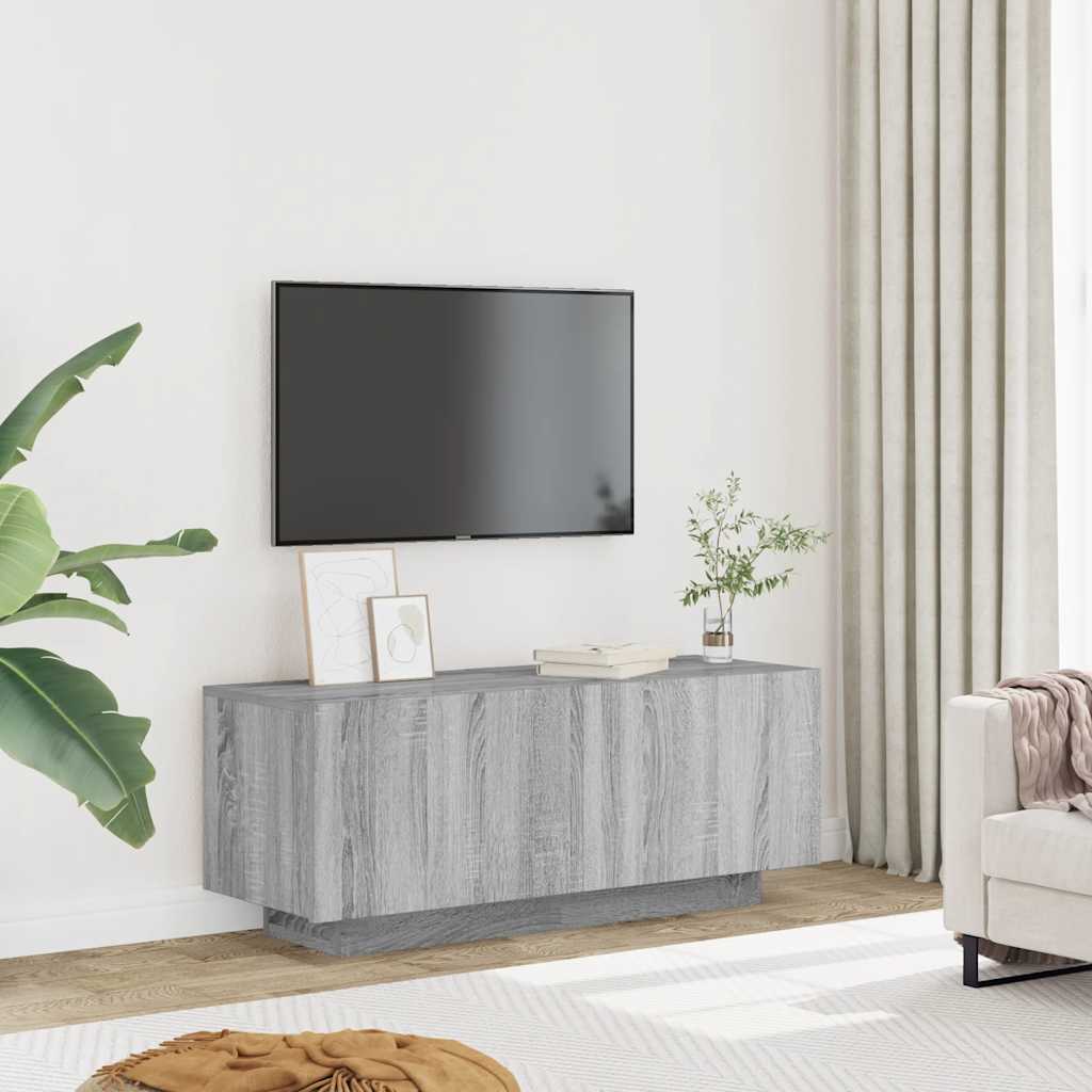tv-bord 100x35x40 cm konstrueret træ grå sonoma-eg