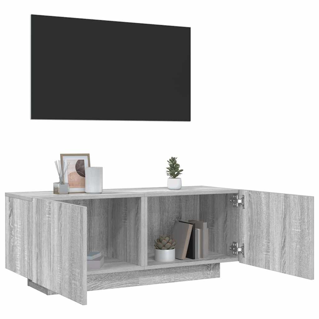 tv-bord 100x35x40 cm konstrueret træ grå sonoma-eg
