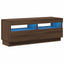 tv-bord med LED-lys 100x35x40 cm brun eg