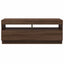 tv-bord med LED-lys 100x35x40 cm brun eg