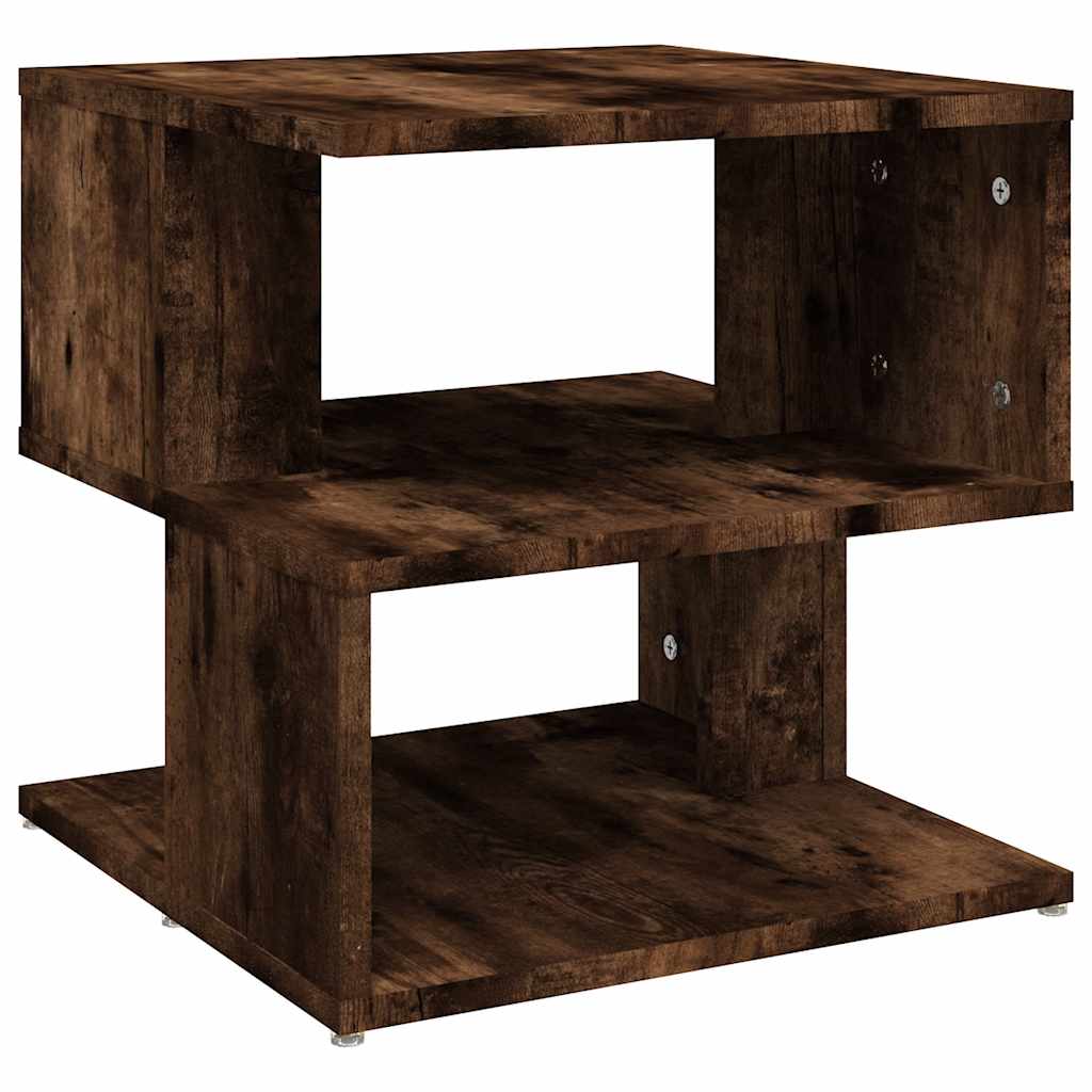 sidebord 40x40x40 cm konstrueret træ røget egetræsfarve