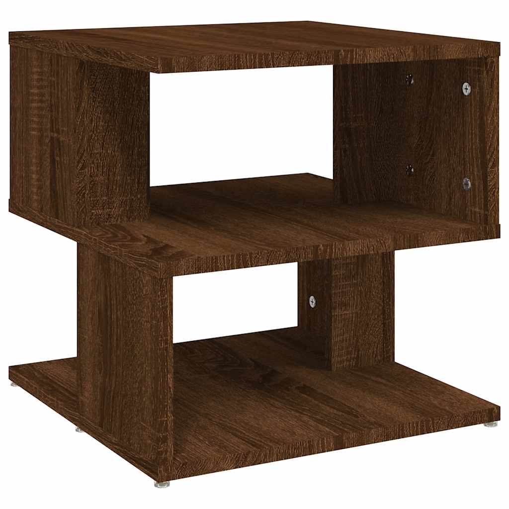 sidebord 40x40x40 cm konstrueret træ brun egetræ