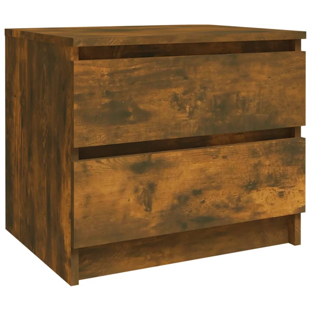 sengebord 50x39x43,5 cm konstrueret træ røget egetræsfarve