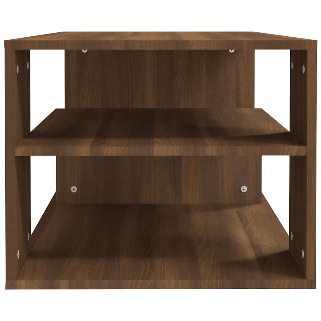 sofabord 100x50x40 cm konstrueret træ brun egetræsfarve