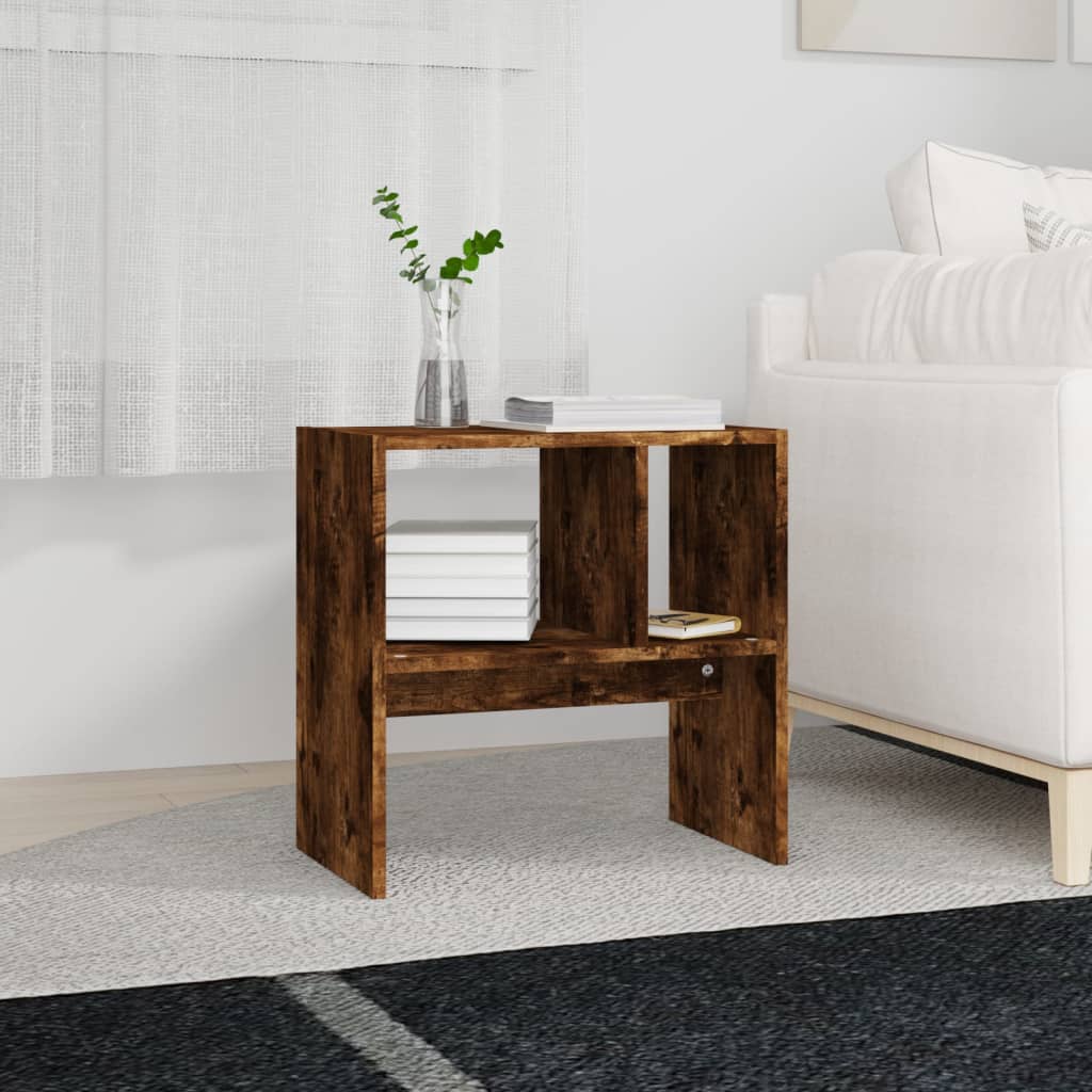 sidebord 50x30x50 cm konstrueret træ røget egetræsfarve