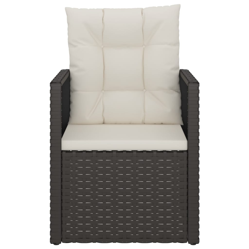 udendørs loungesæt 3 dele med hynder polyrattan sort