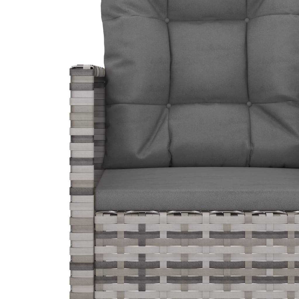 udendørs loungesæt 3 dele med hynder polyrattan grå