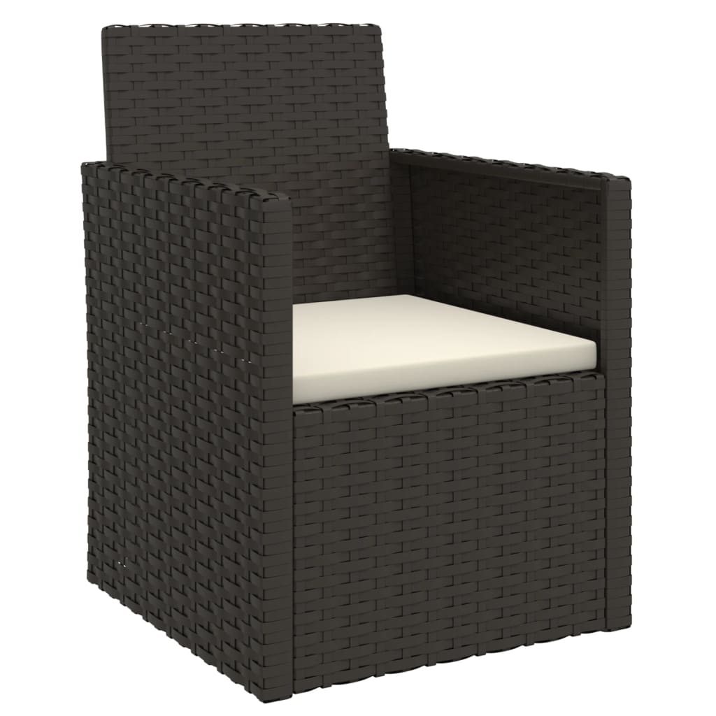 udendørs loungesæt 4 dele med hynder polyrattan sort