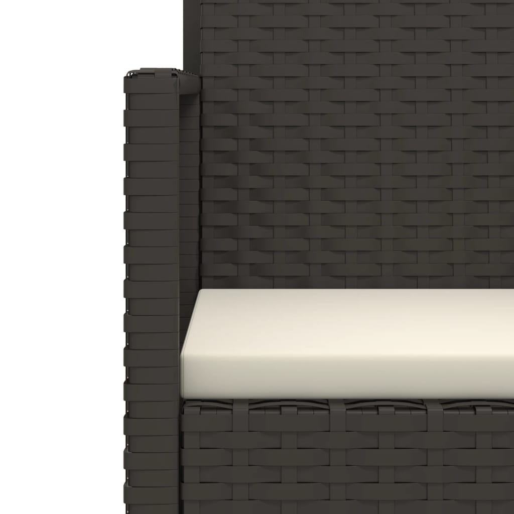 udendørs loungesæt 4 dele med hynder polyrattan sort
