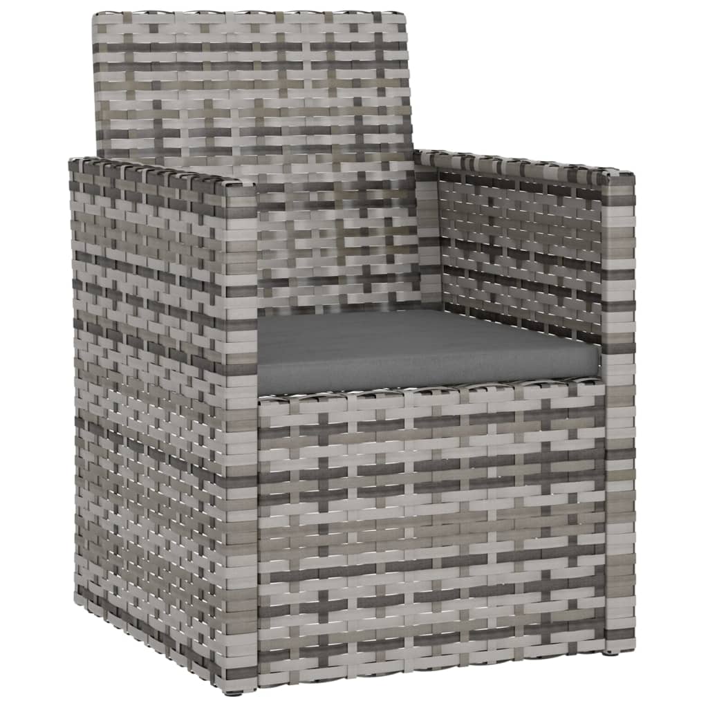 udendørs loungesæt 4 dele med hynder polyrattan grå