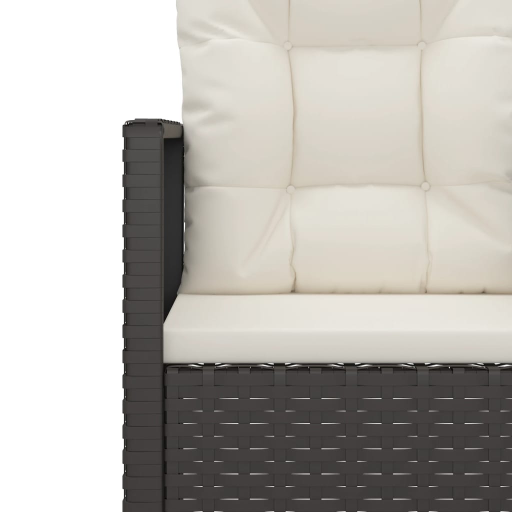 udendørs loungesæt 4 dele med hynder polyrattan sort