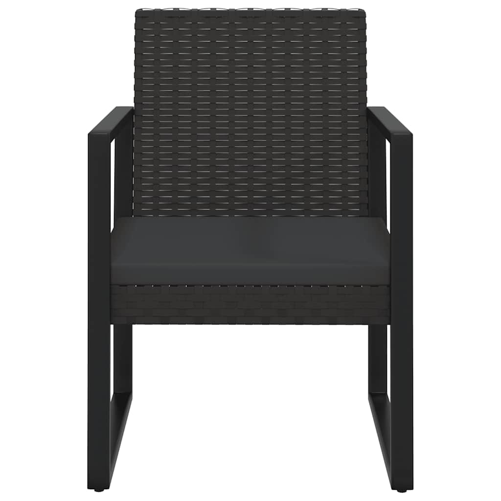 loungesæt til haven 4 dele med hynder polyrattan sort