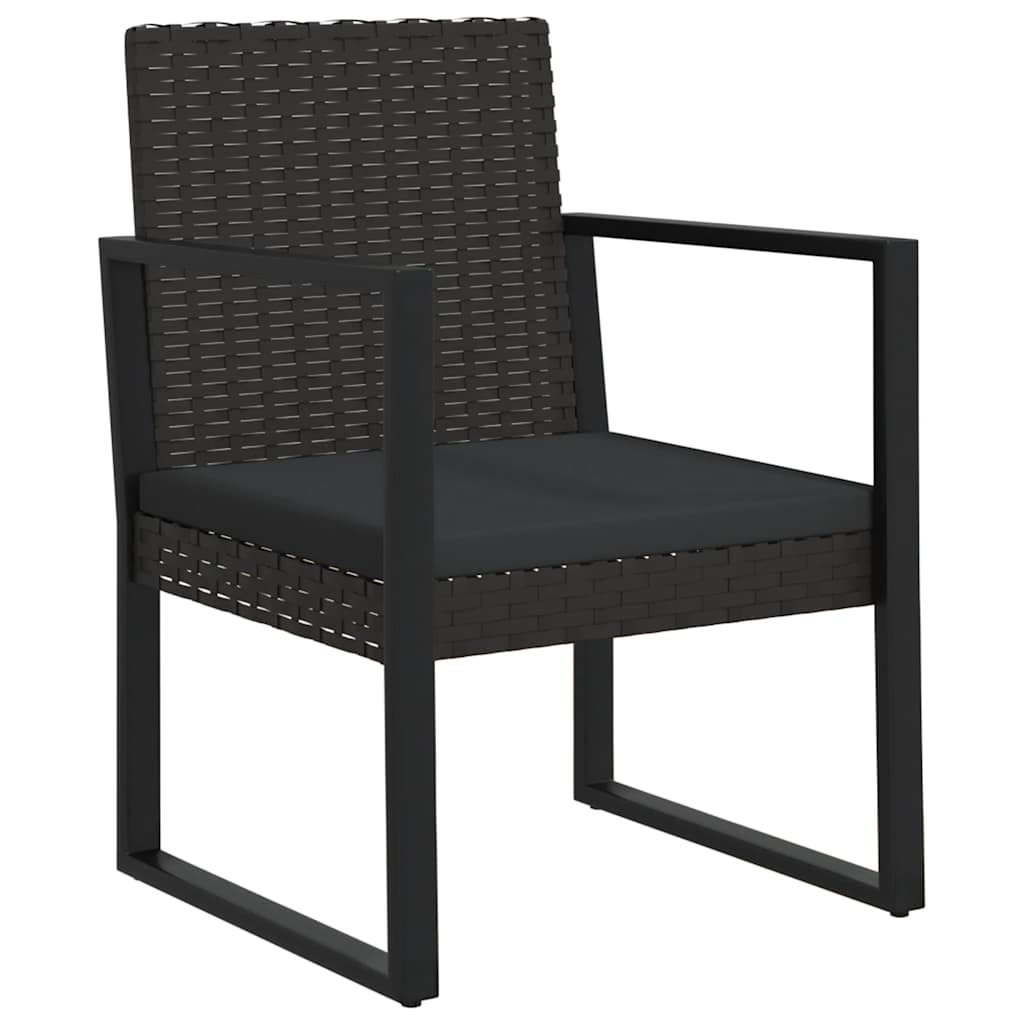 loungesæt til haven 4 dele med hynder polyrattan sort