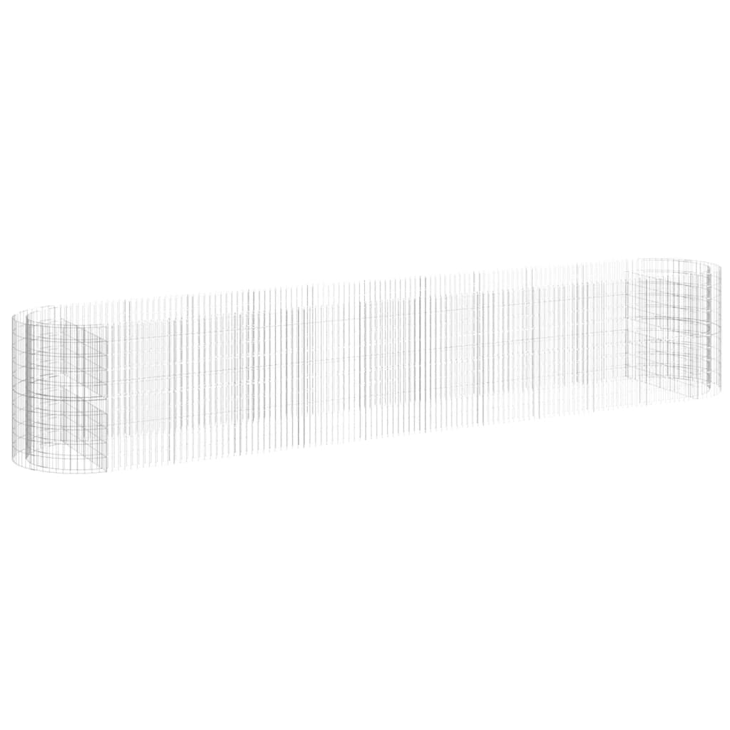 gabion-højbed 600x100x100 cm galvaniseret jern