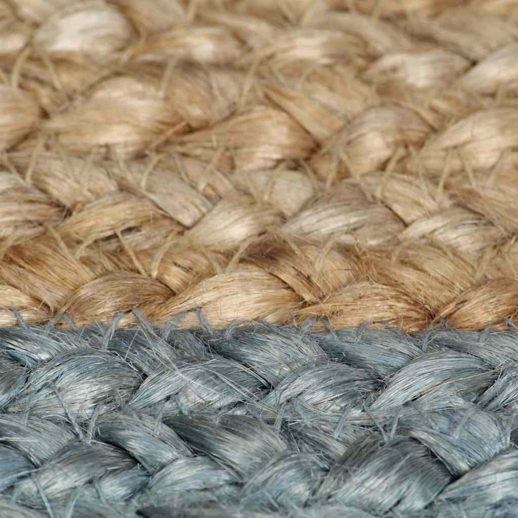 håndlavet tæppe med olivengrøn kant jute 240 cm