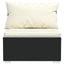 loungesæt til haven 7 dele med hynder polyrattan sort