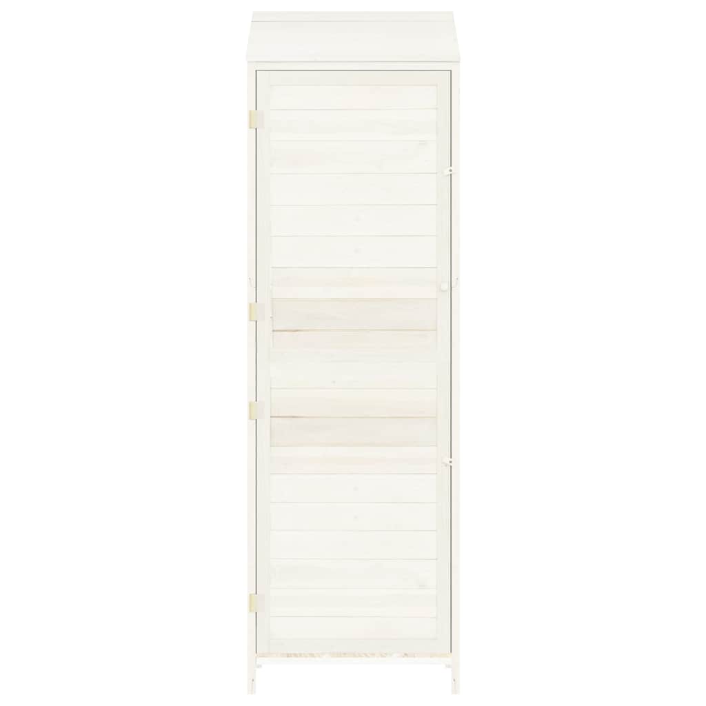 haveskur 55x52x174,5 cm massivt fyrretræ hvid