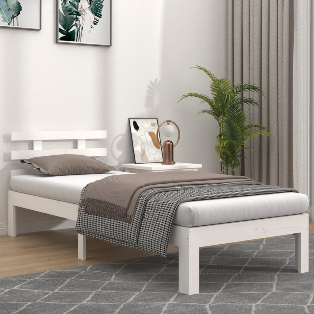 sengeramme 75x190 cm Small Single massivt træ hvid