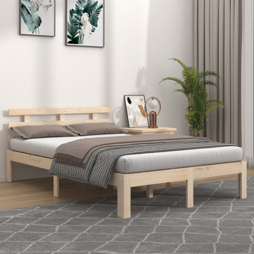 sengeramme 135x190 cm massivt træ