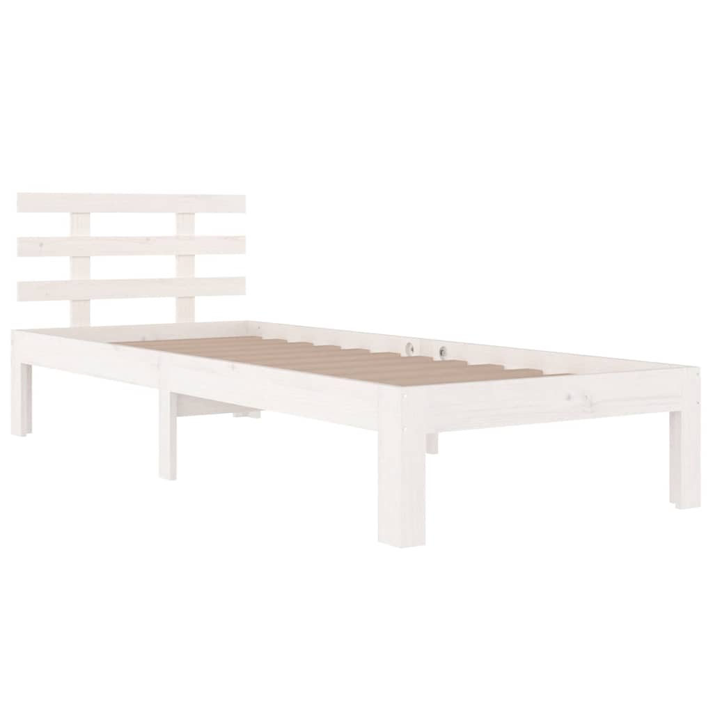 sengeramme 90x200 cm massivt fyrretræ hvid