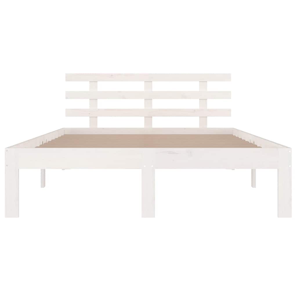 sengeramme 120x200 cm massivt fyrretræ hvid