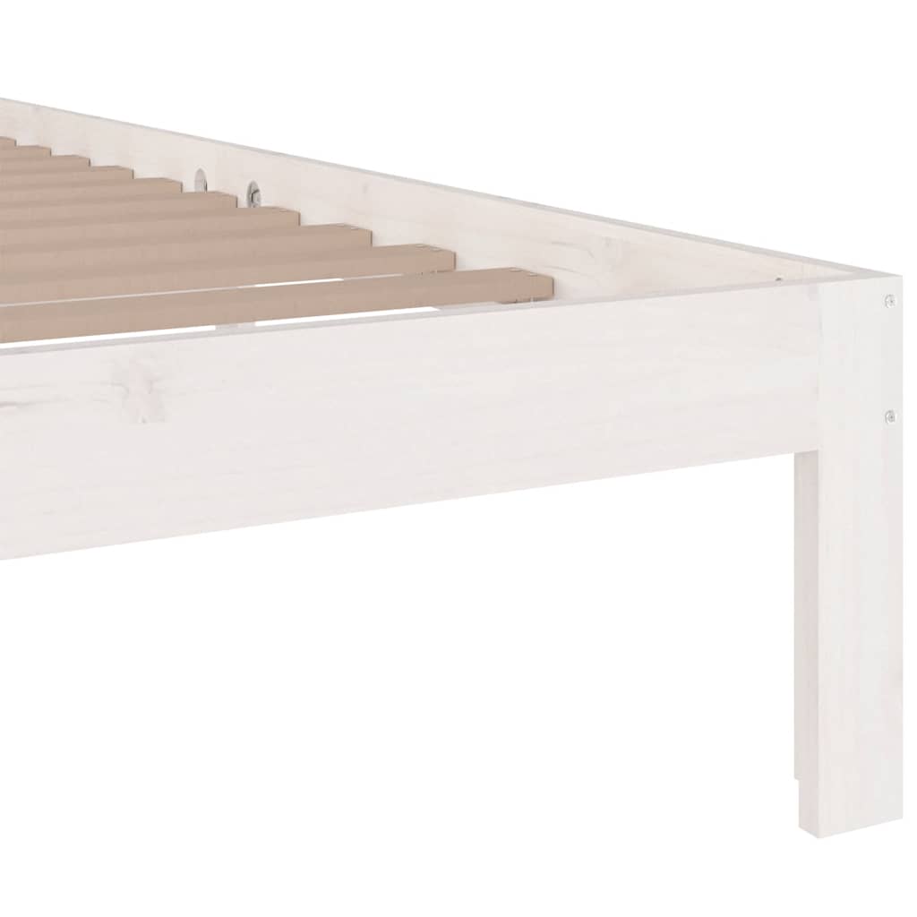 sengeramme 120x200 cm massivt fyrretræ hvid