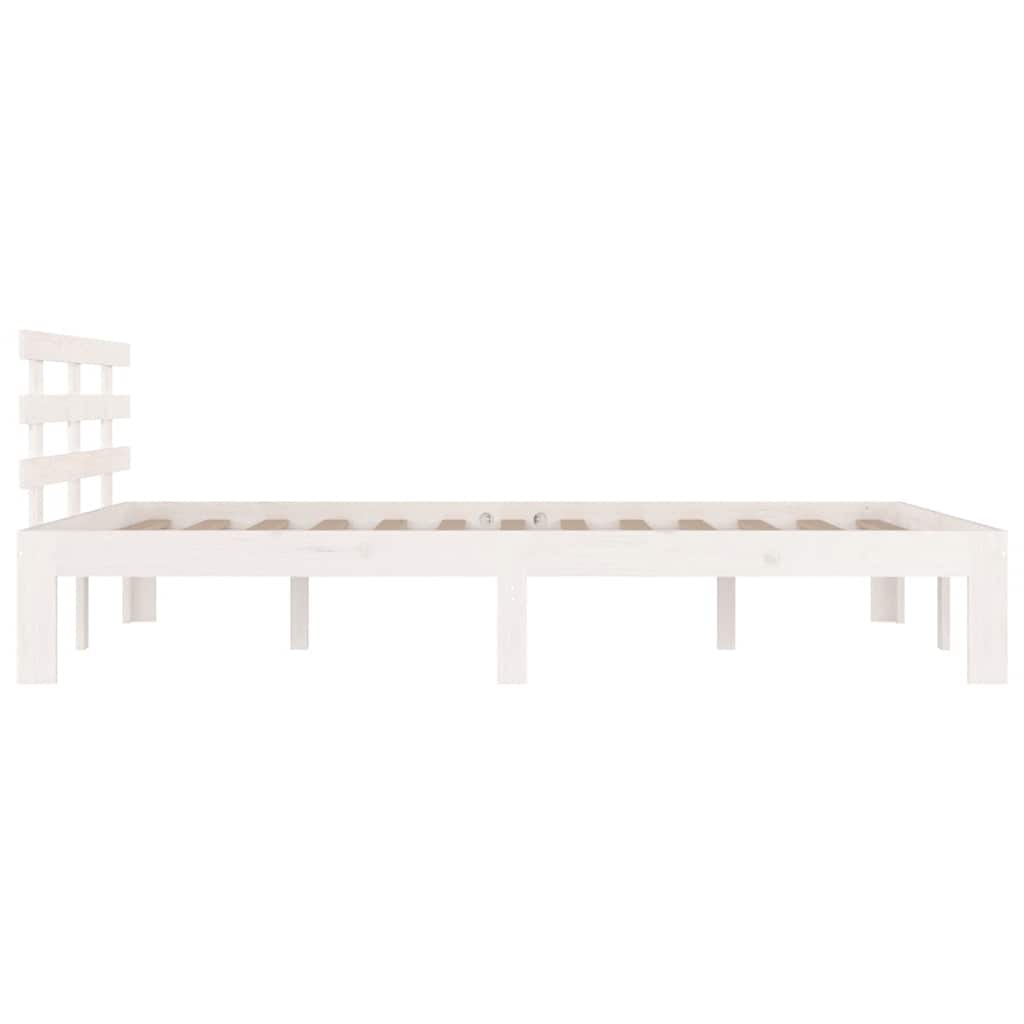 sengeramme 140x200 cm massivt træ hvid