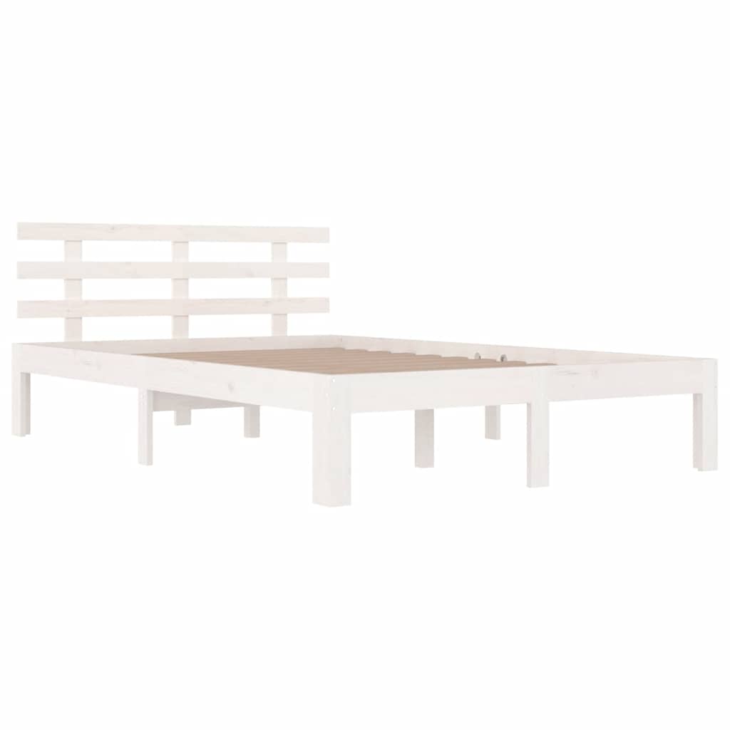 sengeramme 150x200 cm King Size massivt fyrretræ hvid