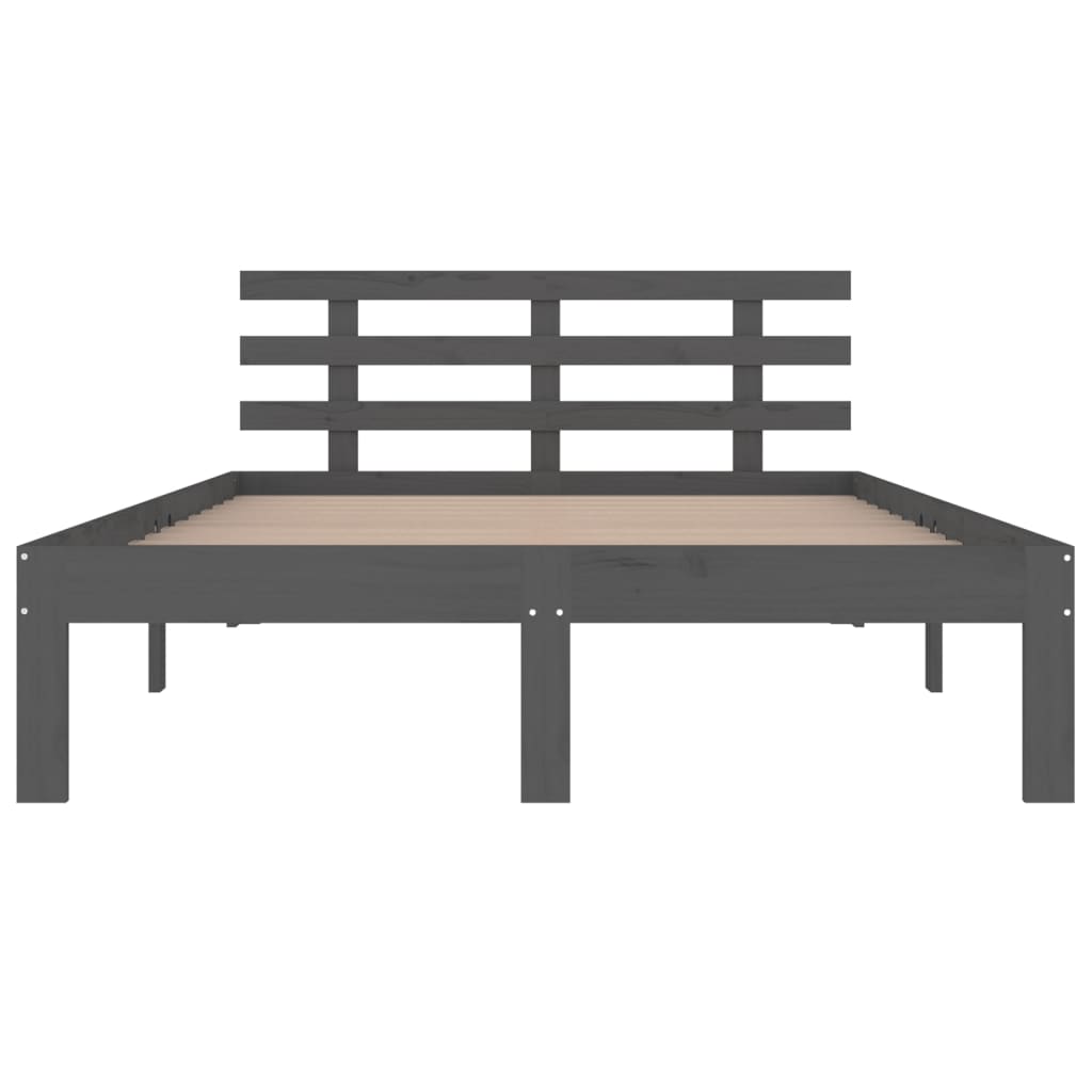 sengeramme 200x200 cm massivt træ grå