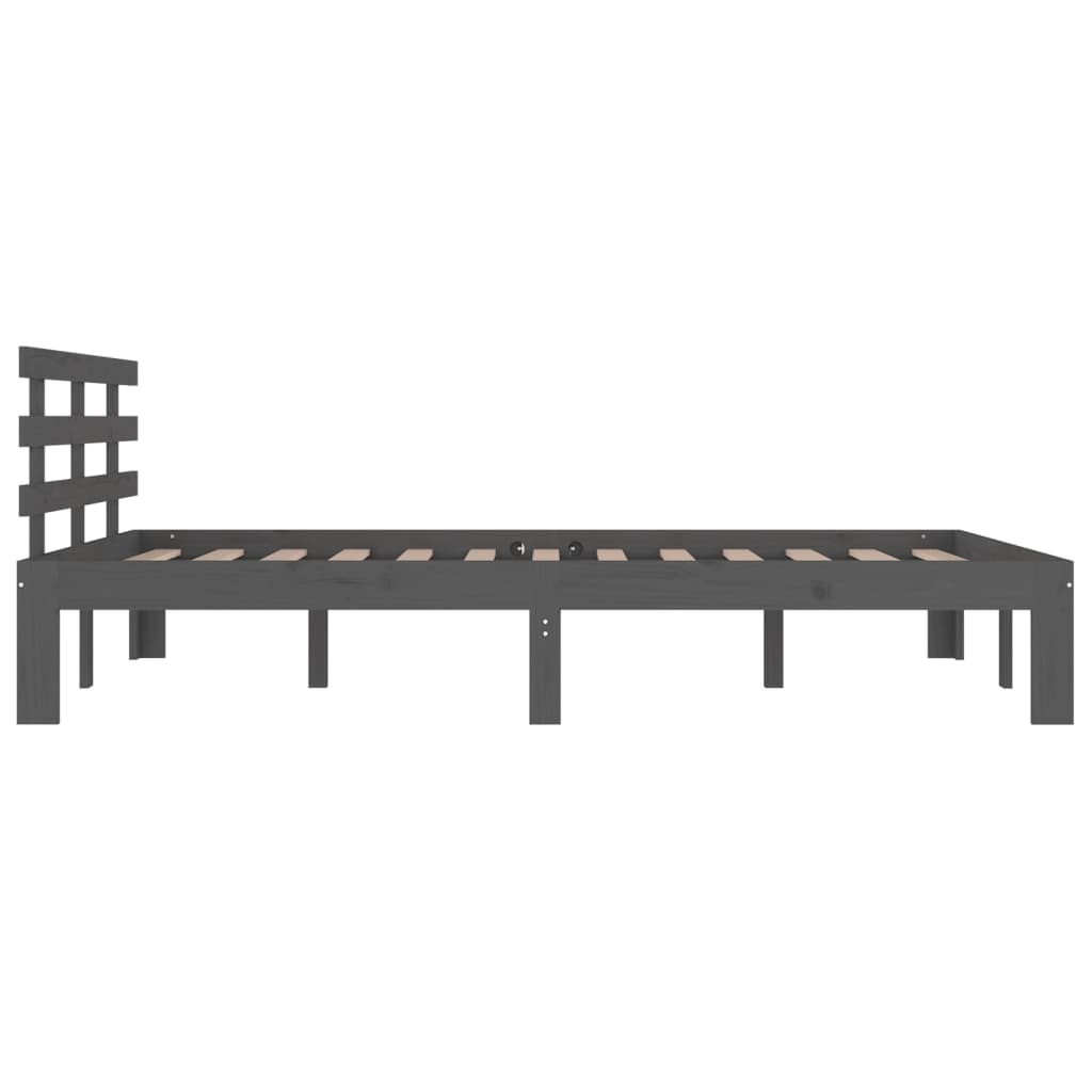 sengeramme 200x200 cm massivt træ grå