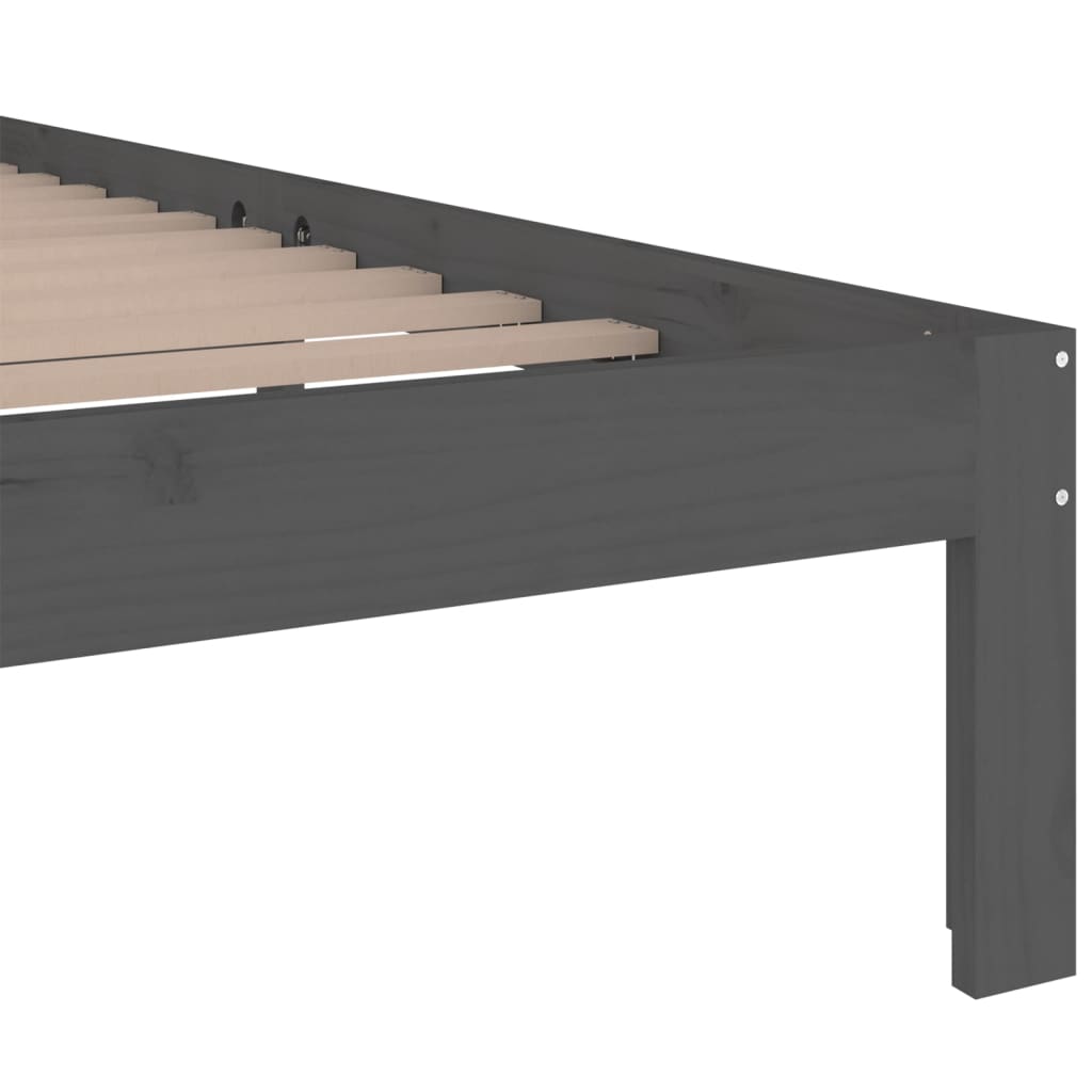 sengeramme 200x200 cm massivt træ grå