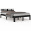 sengeramme 200x200 cm massivt træ sort